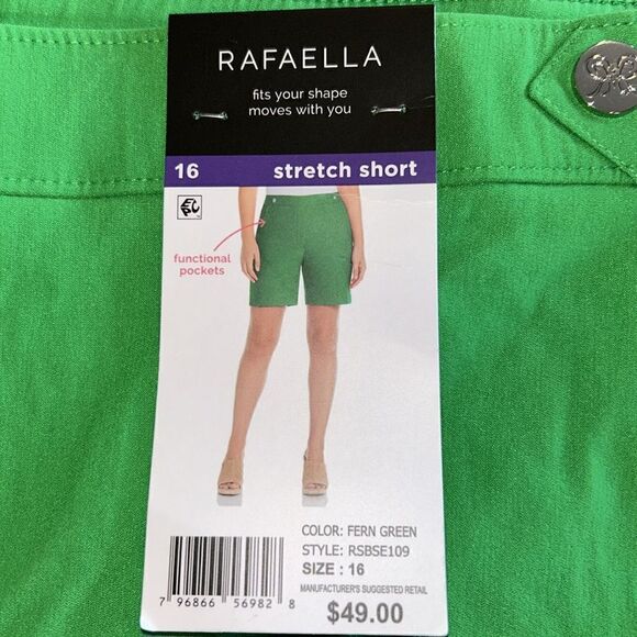 NEW Rafaella Green Stretch Shorts - Picture 1 of 7